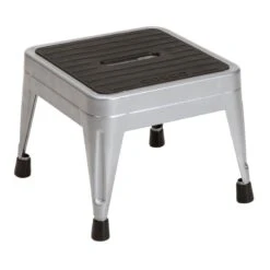 1-Step Grey Metal Step Stool