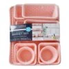10-Piece Y-Weave Storage Basket Set, Pearl Blush -Household Items Shop 10 piece y weave storage basket set pearl blush
