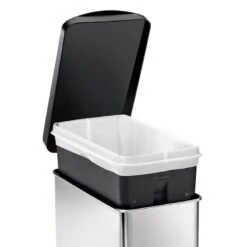 10L (2.6 Gal) Profile Step Can Brushed Stainless Steel With Black Plastic Lid -Household Items Shop 10l 2.6 gal profile step can brushed stainless steel with black plastic lid 4