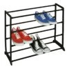 12-Pair Standing Shoe Rack, Black -Household Items Shop 12 pair standing shoe rack black