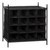 16-Compartment Black Stackable Storage Rack 1 16-Compartment Black Stackable Storage Rack -Household Items Shop 16 compartment black stackable storage rack