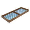 2-Compartment Blue Tile Wood Tray, 14" -Household Items Shop 2 compartment blue tile wood tray 14