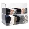 2-Piece Clear Stackable Storage Bins, Large -Household Items Shop 2 piece clear stackable storage bins large
