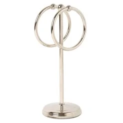 2-Ring Spheres Satin Nickel Fingertip Towel Stand