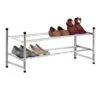 2-Tier Metal Shoe Rack, Silver 1 2-Tier Metal Shoe Rack, Silver -Household Items Shop 2 tier metal shoe rack silver