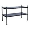 2-Tier Punch Metal Shoe Rack, Black -Household Items Shop 2 tier punch metal shoe rack black