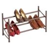 2-Tier Standing Shoe Rack, Bronze 2 2-Tier Standing Shoe Rack, Bronze -Household Items Shop 2 tier standing shoe rack bronze