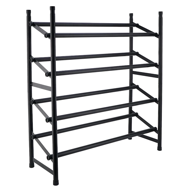 2-Tier Standing Shoe Rack, Mount Black 3 2-Tier Standing Shoe Rack, Mount Black