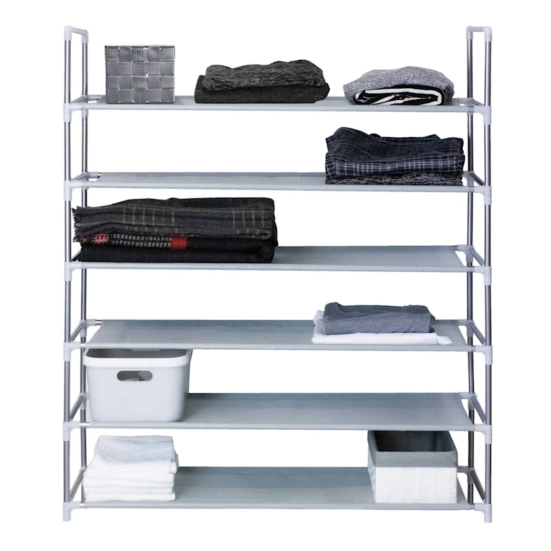 20-Pair & 5-Tier Coated Steel Shoe Rack, Grey 3 20-Pair & 5-Tier Coated Steel Shoe Rack, Grey