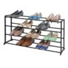 20-Pair Standing Shoe Rack, Gunmetal -Household Items Shop 20 pair standing shoe rack gunmetal