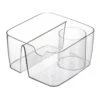 3-Section Clear Storage Bin With Holder -Household Items Shop 3 section clear storage bin with holder