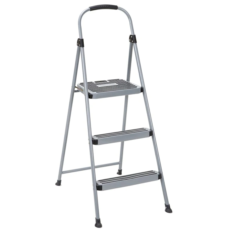 3-Step Cosco Grey Metal Step Ladder 3 3-Step Cosco Grey Metal Step Ladder