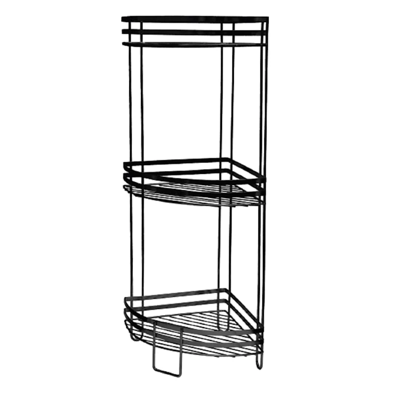 3-Tier Black Metal Storage Stand 3 3-Tier Black Metal Storage Stand