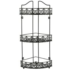 3-Tier Bronze Metal Corner Rack