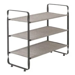 3-Tier Heavy Duty Shoe Rack, Grey