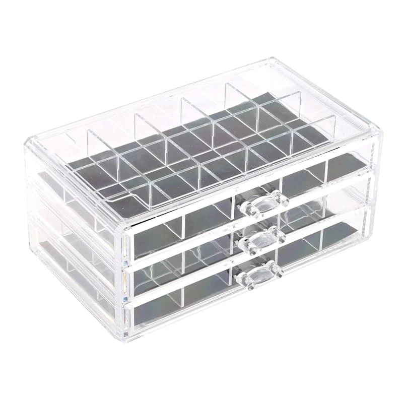 3-Tier Lined Drawer Jewelry Organizer 3 3-Tier Lined Drawer Jewelry Organizer