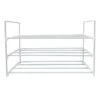 3-Tier Metal Shoe Rack, White -Household Items Shop 3 tier metal shoe rack white