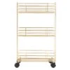 3-Tier Slim Gold Metal Mesh Rolling Cart 2 3-Tier Slim Gold Metal Mesh Rolling Cart -Household Items Shop 3 tier slim gold metal mesh rolling cart