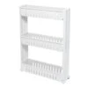 3-Tier Slim Rolling Organizer, White -Household Items Shop 3 tier slim rolling organizer white