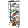 30-Pair Standing Shoe Rack, Gunmetal -Household Items Shop 30 pair standing shoe rack gunmetal