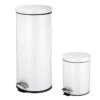 30l Round White Stainless Steel Trash Bin With Bonus 5l Bin -Household Items Shop 30l round white stainless steel trash bin with bonus 5l bin
