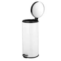 30l Round White Stainless Steel Trash Bin With Bonus 5l Bin 10 30l Round White Stainless Steel Trash Bin With Bonus 5l Bin -Household Items Shop 30l round white stainless steel trash bin with bonus 5l bin 2