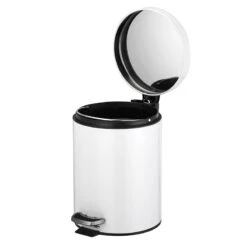 30l Round White Stainless Steel Trash Bin With Bonus 5l Bin 11 30l Round White Stainless Steel Trash Bin With Bonus 5l Bin -Household Items Shop 30l round white stainless steel trash bin with bonus 5l bin 3