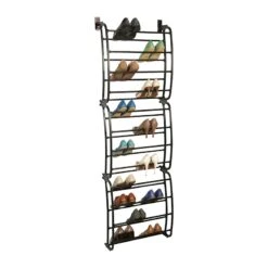 36-Pair Over The Door Shoe Organizer, Bronze