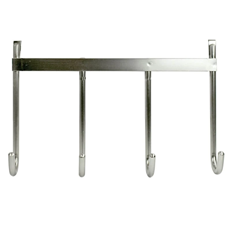 4-Hook Over The Door Hanger, Nickel 3 4-Hook Over The Door Hanger, Nickel