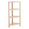 4-Shelves Natural Wood Corner Storage Stand -Household Items Shop 4 shelves natural wood corner storage stand