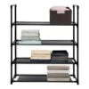4-Tier & 12-Pair Shoe Rack, Black 2 4-Tier & 12-Pair Shoe Rack, Black -Household Items Shop 4 tier 12 pair shoe rack black