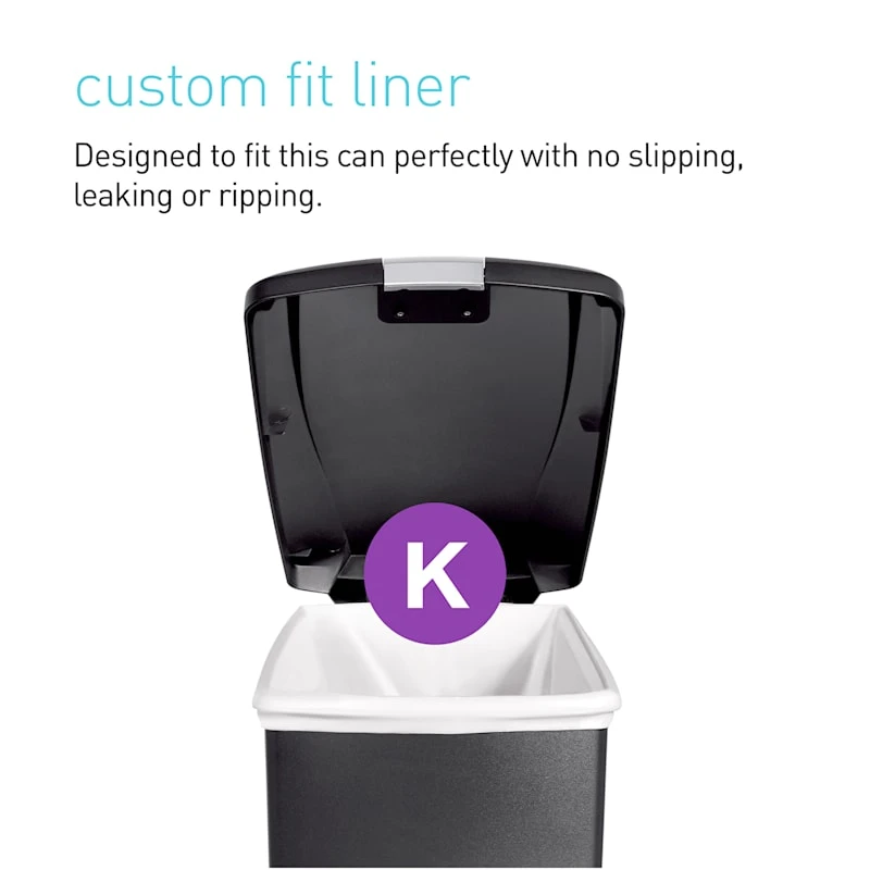 40L Slim Plastic Kitchen Step Trash Can Black 5 40L Slim Plastic Kitchen Step Trash Can Black - Image 3