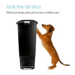 40L Slim Plastic Kitchen Step Trash Can Black 13 40L Slim Plastic Kitchen Step Trash Can Black -Household Items Shop 40l slim plastic kitchen step trash can black 5