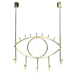5-Hook Open Eye Wire Over The Door Hanger, French Gold