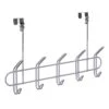 5-Hook Over The Door Hanger, Silver -Household Items Shop 5 hook over the door hanger silver