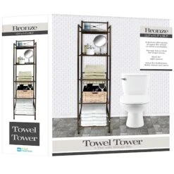 Household Items Shop -Household Items Shop 5 tier brown metal towel tower 1