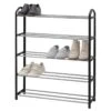5-Tier Metal Shoe Rack, Black -Household Items Shop 5 tier metal shoe rack black