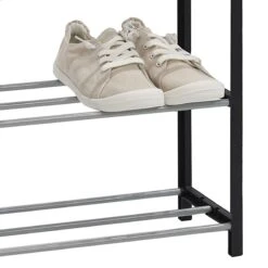 5-Tier Metal Shoe Rack, Black -Household Items Shop 5 tier metal shoe rack black 2