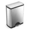 50 Liter (13.2 Gal) Classic Rectangular Step Trash Can Brushed Stainless Steel -Household Items Shop 50 liter 13.2 gal classic rectangular step trash can brushed stainless steel