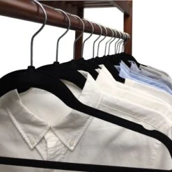 50-Pack Velvet Suit Hangers, Black -Household Items Shop 50 pack velvet suit hangers black 4