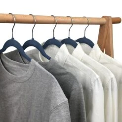 50-Pack Velvet Suit Hangers, Dark Blue -Household Items Shop 50 pack velvet suit hangers dark blue 3