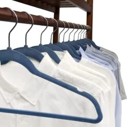 50-Pack Velvet Suit Hangers, Dark Blue -Household Items Shop 50 pack velvet suit hangers dark blue 4