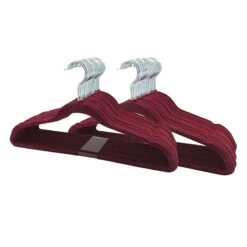 50-Pack Velvet Suit Hangers, Fuchsia -Household Items Shop 50 pack velvet suit hangers fuchsia 1