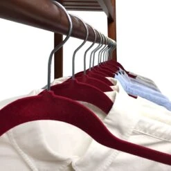 50-Pack Velvet Suit Hangers, Fuchsia -Household Items Shop 50 pack velvet suit hangers fuchsia 4