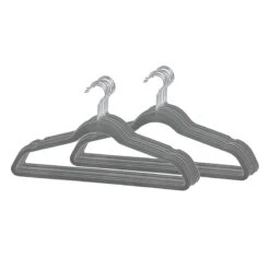 50-Pack Velvet Suit Hangers, Grey -Household Items Shop 50 pack velvet suit hangers grey 1