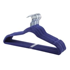 50-Pack Velvet Suit Hangers, Navy Blue -Household Items Shop 50 pack velvet suit hangers navy blue 1