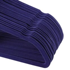 50-Pack Velvet Suit Hangers, Navy Blue -Household Items Shop 50 pack velvet suit hangers navy blue 2