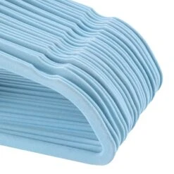 50-Pack Velvet Suit Hangers, Pastel Blue -Household Items Shop 50 pack velvet suit hangers pastel blue 2