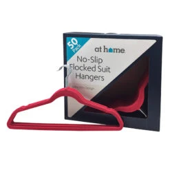 50-Pack Velvet Suit Hangers, Raspberry Red -Household Items Shop 50 pack velvet suit hangers raspberry red 2