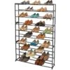 50-Pair Standing Shoe Rack, Gunmetal -Household Items Shop 50 pair standing shoe rack gunmetal